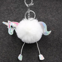 Fluffy Fur Unicorn Keychain