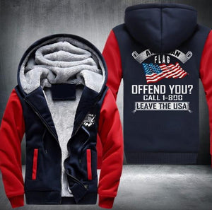 "American Flag Offend You?" Heavy Jacket
